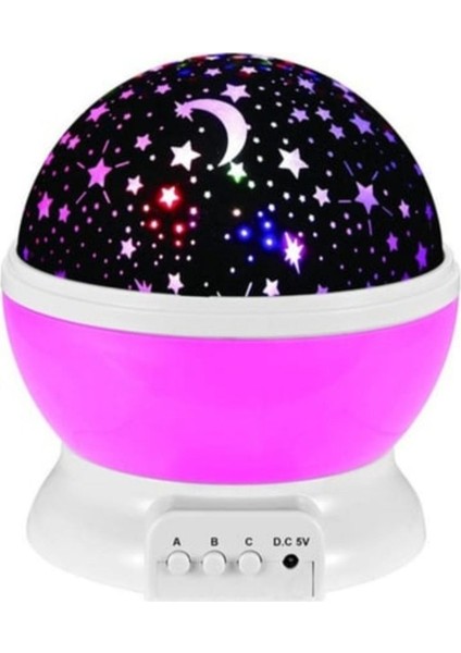 Renkli Dönen LED Tavana Yansıyan Gece Lambası, Mor Renk Seçeneğiyle Mükemmel Atmosfer Sağlar