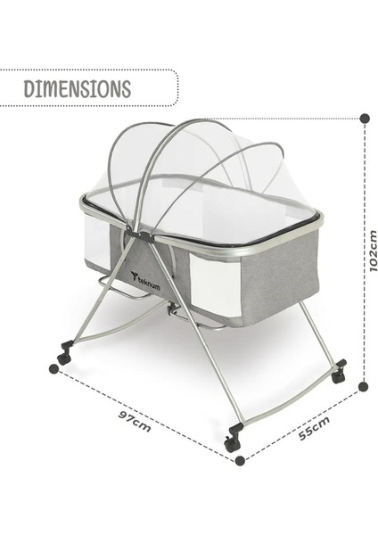 3’ü 1 Arada Bebek Beşiği, Sallanır, Tekerlekli, Koyu Gri, Pratik ve Çok Fonksiyonlu indirimleri