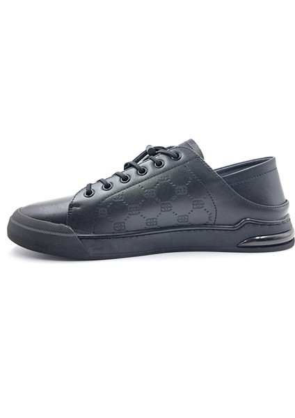 M21042 Lastik Bağcıklı Erkek Siyah Konfor Şık Spor Ayakkabı
