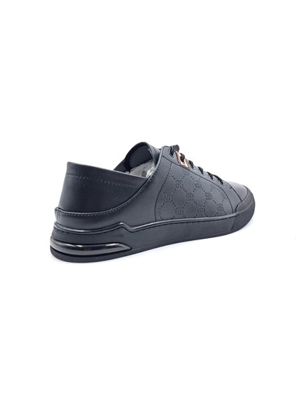 M21042 Lastik Bağcıklı Erkek Siyah Konfor Şık Spor Ayakkabı