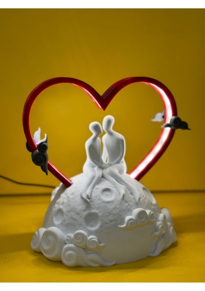 Ay ve Sevgi Temalı Renkli Gece Lambası, Güzel ve Şık Dekorasyon Ürünü fiyatları