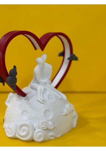 Ay ve Sevgi Temalı Renkli Gece Lambası, Güzel ve Şık Dekorasyon Ürünü fırsatları