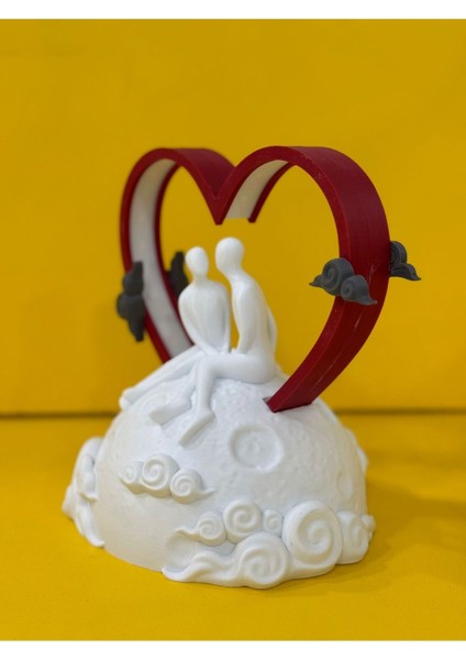 Ay ve Sevgi Temalı Renkli Gece Lambası, Güzel ve Şık Dekorasyon Ürünü indirimleri