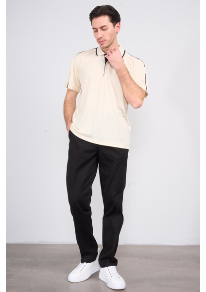3769 Erkek Polo Yaka Pike T-Shirt Bej fiyatları
