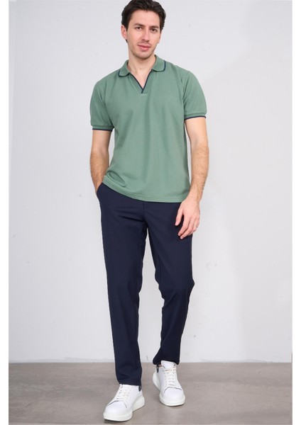3794 Erkek Apaş Yaka Penye Pike T-Shirt Çağla fiyatları