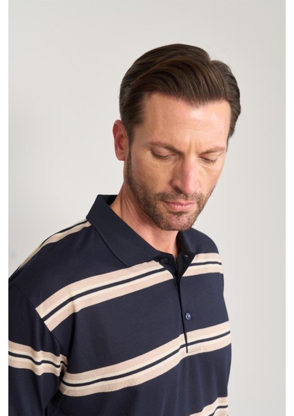 3899 Erkek Polo Yaka 30/1 Süprem T-Shirt Lacivert modelleri