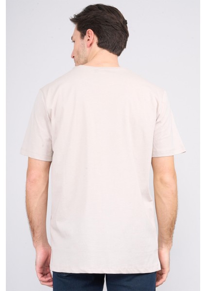 Çetinkaya Mentality 3698 Bisiklet Yaka Penye Regular Baskılı T-Shirt Vizon fırsatları