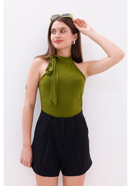 Fundachoosesxgenius Kadın Pileli Şort Iç Göstermez Lamineli Kadın Şort Pileli-Şort modelleri