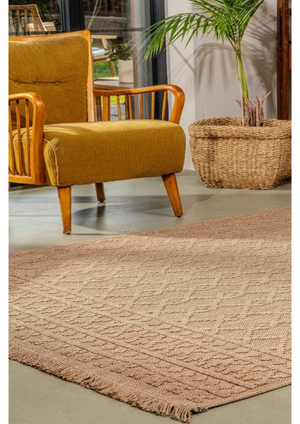 Naturel Pera, Jüt Modern Dokuma Soft Tuşeli Sisal Cut Loop Masaj Mekan Salon Oda Halısı