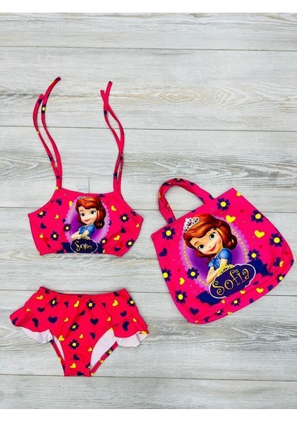 Çantalı Kız Çocuk Bikini Takımı