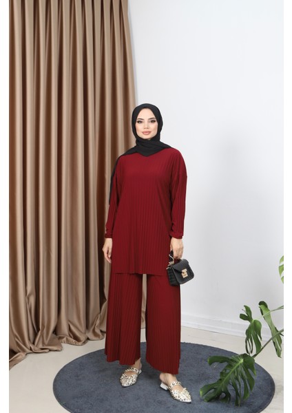 Piliseli Bol Kesim Pantolonlu Takım fiyatları