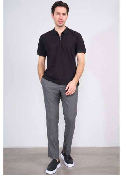 3872 Erkek Polo Yaka 30/1 Penye Pike T-Shirt Siyah fiyatları