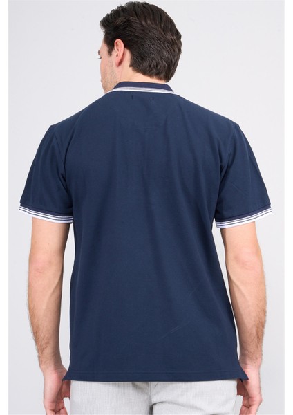 3945 Erkek Polo Yaka Penye Pike T-Shirt Lacivert fırsatları