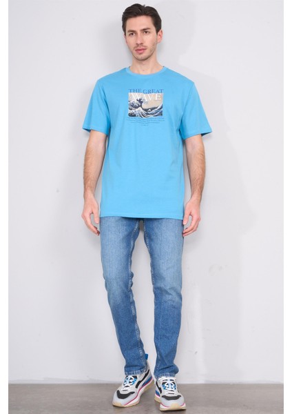 Çetinkaya Chester Polo 4202 Unisex Bisiklet Yaka Pamuk Lisans T-Shirt Nigara Mavi fiyatları