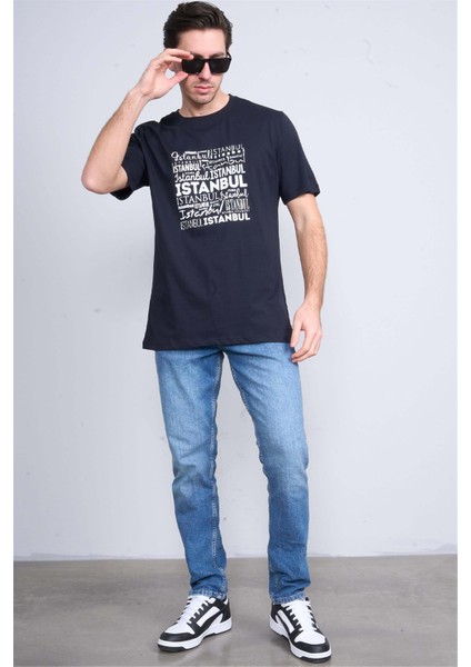 Çetinkaya Mentality 3400 Erkek Bisiklet Yaka Regular Baskılı T-Shirt Siyah fiyatları