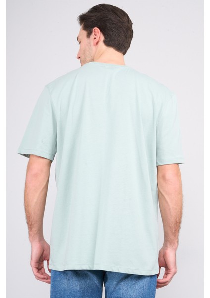 Çetinkaya Chester Polo 3844 Bisiklet Yaka 30/1 Penye Comfort Baskılı T-Shirt Koyu Çağla fırsatları