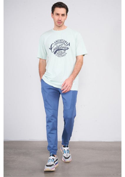 Çetinkaya Mentality 3807 Bisiklet Yaka 30/1 Penye Regular Baskılı T-Shirt Çağla fiyatları