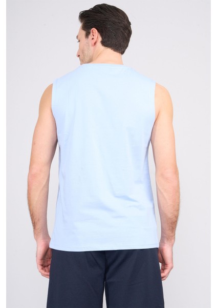 Çetinkaya Chester Polo 3831 Bisiklet Yaka 30/1 Penye Regular Baskılı Atlet Açık Mavi fırsatları