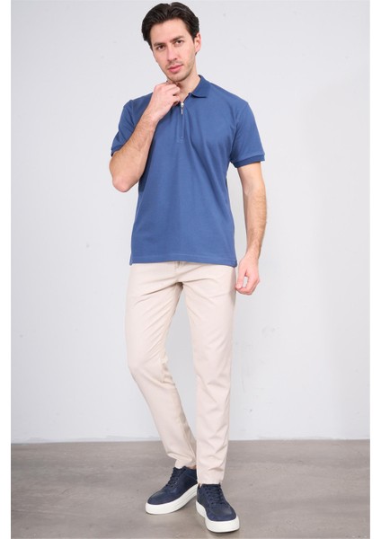 3872 Erkek Polo Yaka 30/1 Penye Pike T-Shirt Koyu Indigo fiyatları