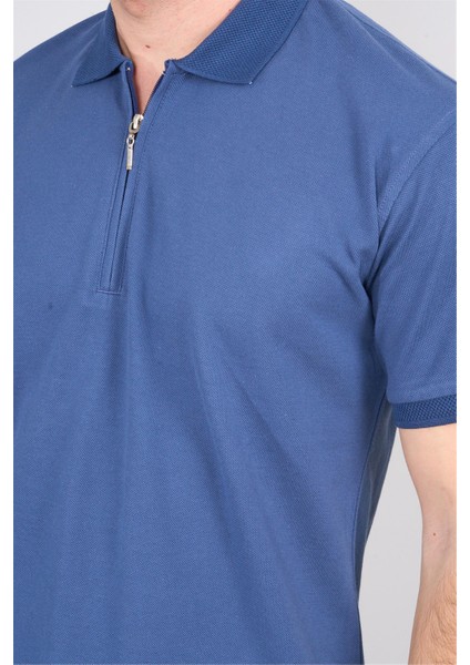3872 Erkek Polo Yaka 30/1 Penye Pike T-Shirt Koyu Indigo modelleri