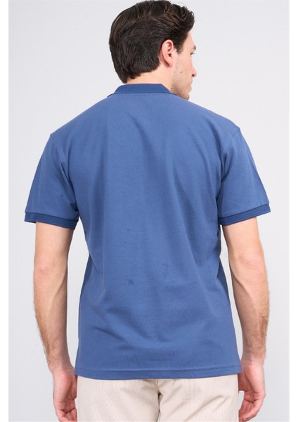 3872 Erkek Polo Yaka 30/1 Penye Pike T-Shirt Koyu Indigo fırsatları