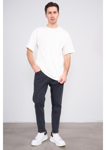 Çetinkaya Mentality 3893 Bisiklet Yaka 30/2 Süprem Loose Fit T-Shirt Krem fiyatları