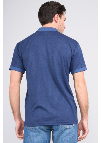 3803 Erkek Fermuarlı Polo Yaka T-Shirt Lacivert fırsatları