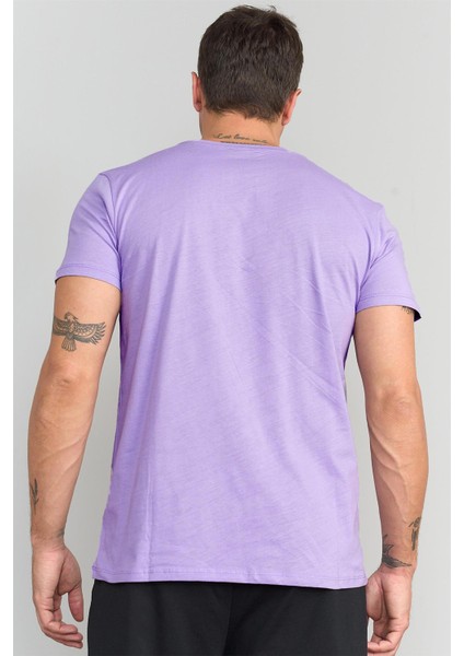 Çetinkaya Mentality 2772V -S V Yaka Basic T-Shirt Kirli Lila fırsatları