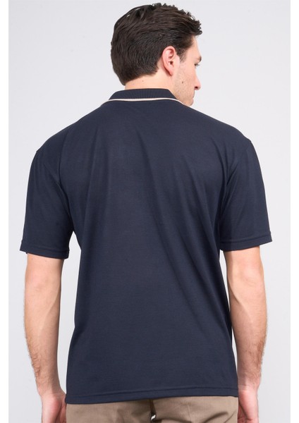 3769 Erkek Polo Yaka Pike T-Shirt Lacivert fırsatları