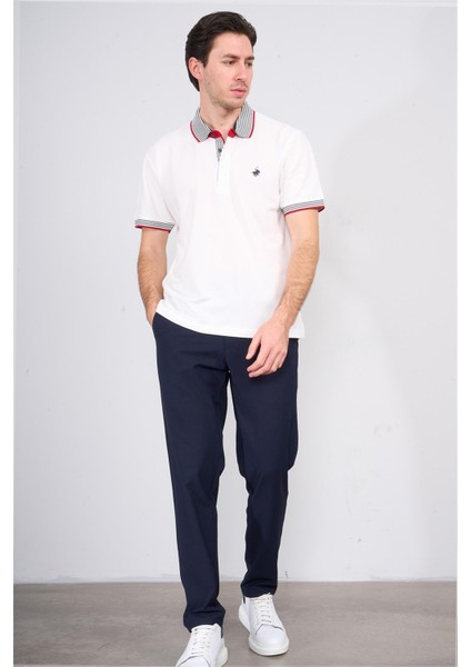 3951 Erkek Polo Yaka Penye Pike T-Shirt Beyaz fiyatları