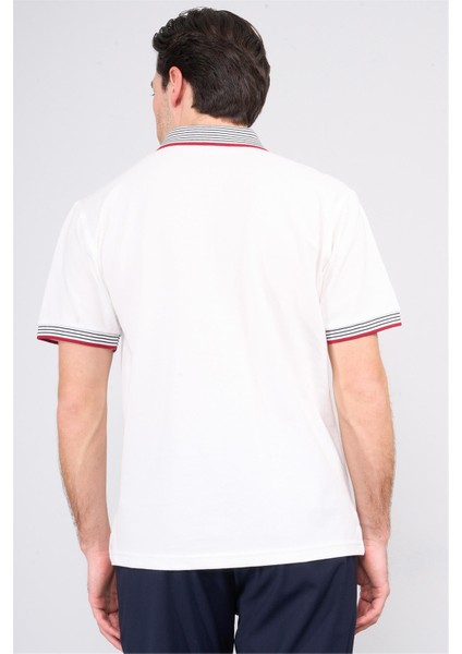 3951 Erkek Polo Yaka Penye Pike T-Shirt Beyaz fırsatları