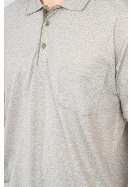 3918 Erkek Polo Yaka Cepli T-Shirt Açık Haki modelleri