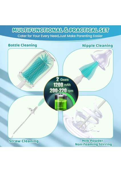 Elektrikli Biberon Fırça Seti - Uv Sterilizatörle Temizlemek Için Taşınabilir Biberon Fırçaları modelleri
