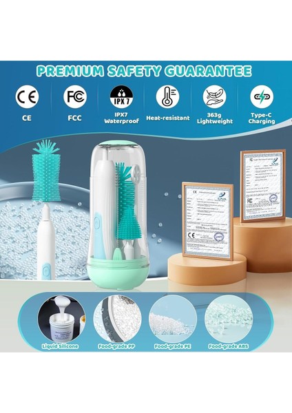 Elektrikli Biberon Fırça Seti - Uv Sterilizatörle Temizlemek Için Taşınabilir Biberon Fırçaları fırsatları