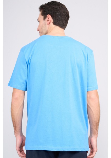 Çetinkaya Chester Polo 3866 Bisiklet Yaka 30/1 Penye Regular Baskılı T-Shirt Mavi fırsatları