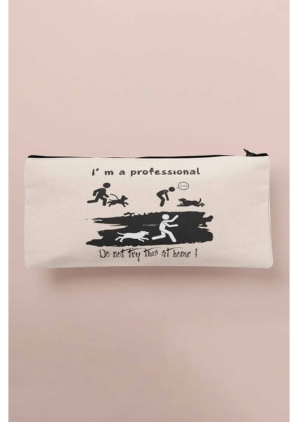 Köpek Sever Komik Eğlenceli Baskılı Bez Makyaj Çantası Kalemlik Cüzdan