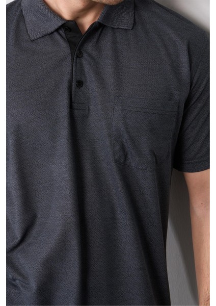 3918 Erkek Polo Yaka Cepli T-Shirt Antrasıt modelleri