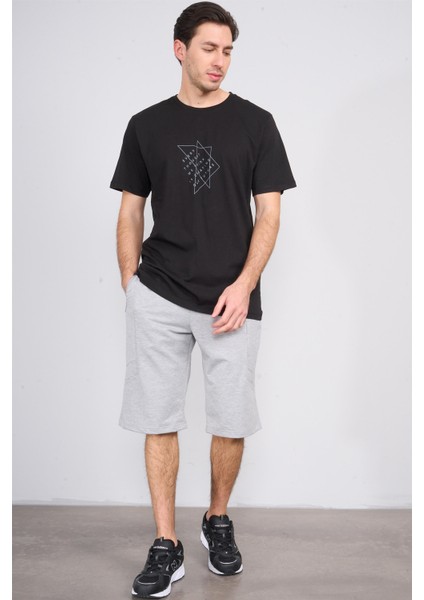 Çetinkaya Mentality 3730 Bisiklet Yaka 30/1 Penye Regular Baskılı T-Shirt Siyah fiyatları