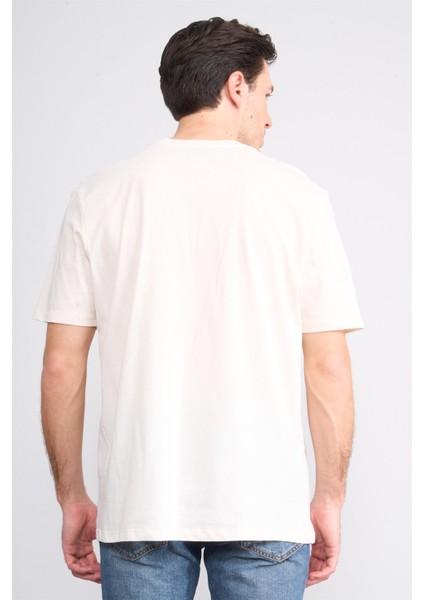 Çetinkaya Chester Polo 3900 Erkek Bisiklet Yaka Pamuk Baskılı Comfort T-Shirt Krem fırsatları