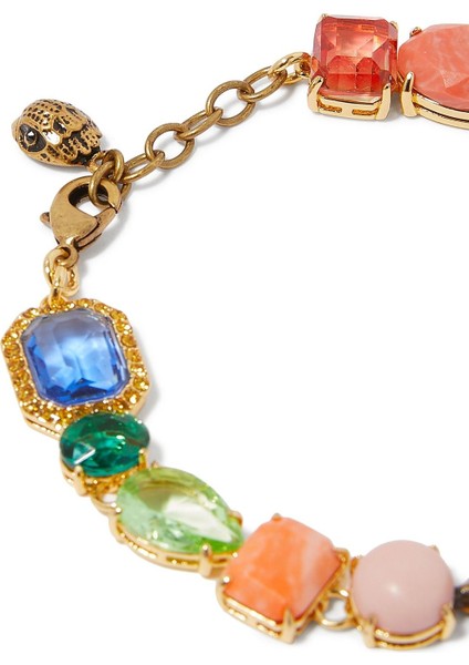 Mixed Gem Bileklik, Renkli Taşlı ve Altın Zincirli fiyatları