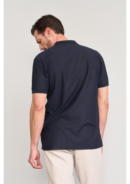 3897 Erkek Polo Yaka 30/1 Ringelli Pike T-Shirt Koyu Lacivert fırsatları