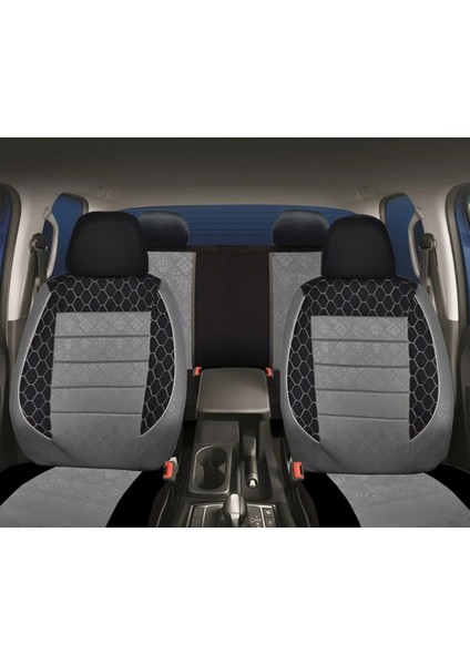 Hyundai İX55 Uyumlu Gri Oto Koltuk Kılıfı (Tam Takım Ön Arka Araç Koltuk Kılıfı)