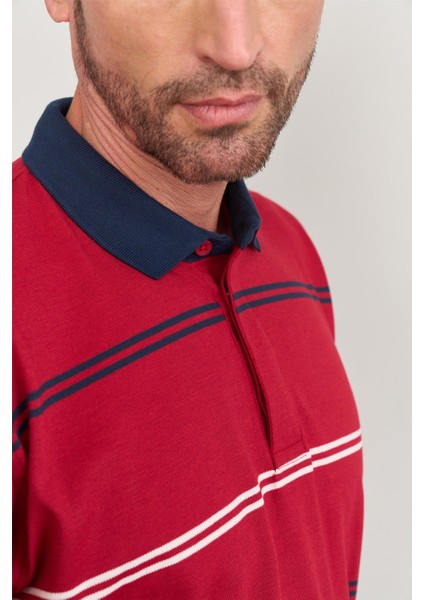 3950 Erkek Polo Yaka 30/1 Örme T-Shirt Kırmızı modelleri