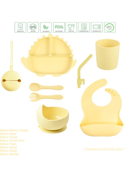 Silikon Beslenme Seti / Sarı