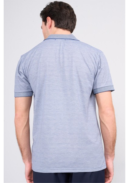 3803 Erkek Fermuarlı Polo Yaka T-Shirt Mavi fırsatları