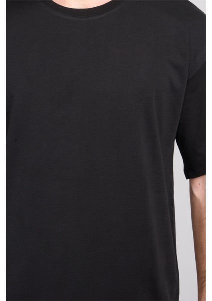 Çetinkaya Mentality 3893 Bisiklet Yaka 30/2 Süprem Loose Fit T-Shirt Siyah modelleri