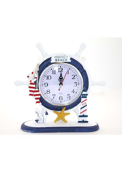 Ahşap Marin Dümenli Saat 22*20 cm
