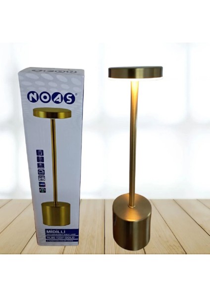 Şarjlı Orta Boy Masa Lambası, Zarif Tasarım ve Parlak Altın Renk Seçeneğiyle modelleri