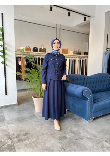 Kadın Etekli Pamuklu Çilek Takım 7382