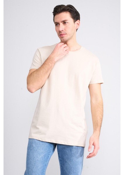2772 Erkek Bisiklet Yaka T-Shirt Vizon